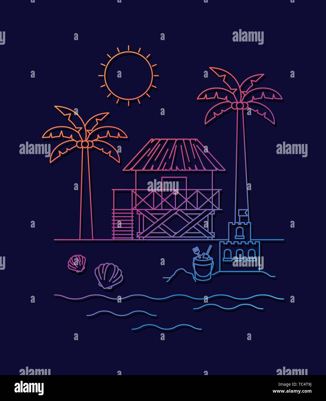 Summer and vacation icon set design vector illustration Stock Vector ...