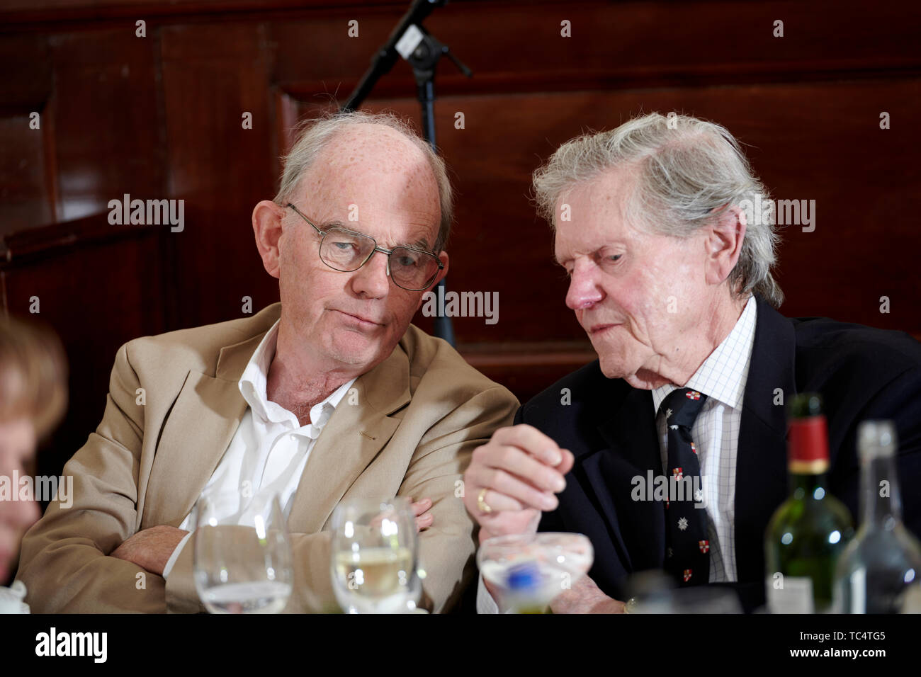 Chris Mullin & Michael Liddiard at The Oldie Literary Lunch 04/06/19 Stock Photo