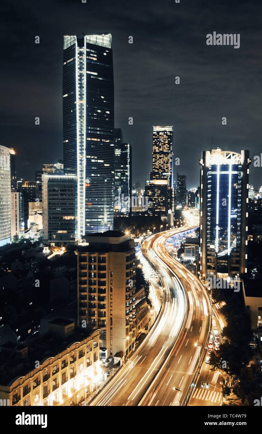 Night view and rail in shanghai hi-res stock photography and images - Alamy
