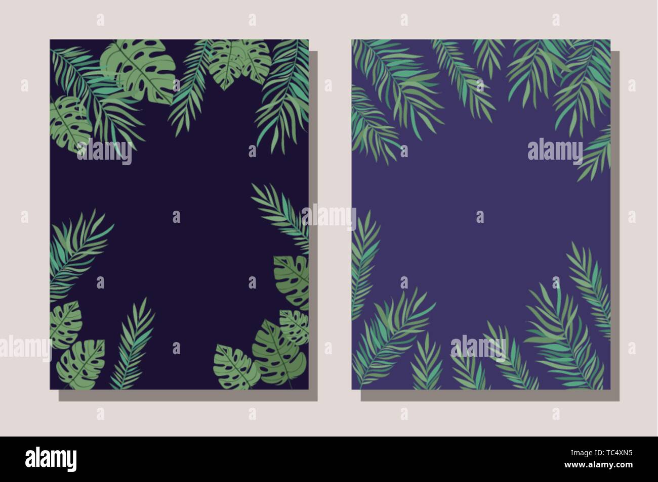 Tropical leaves frame design vector illustration Stock Vector Image ...
