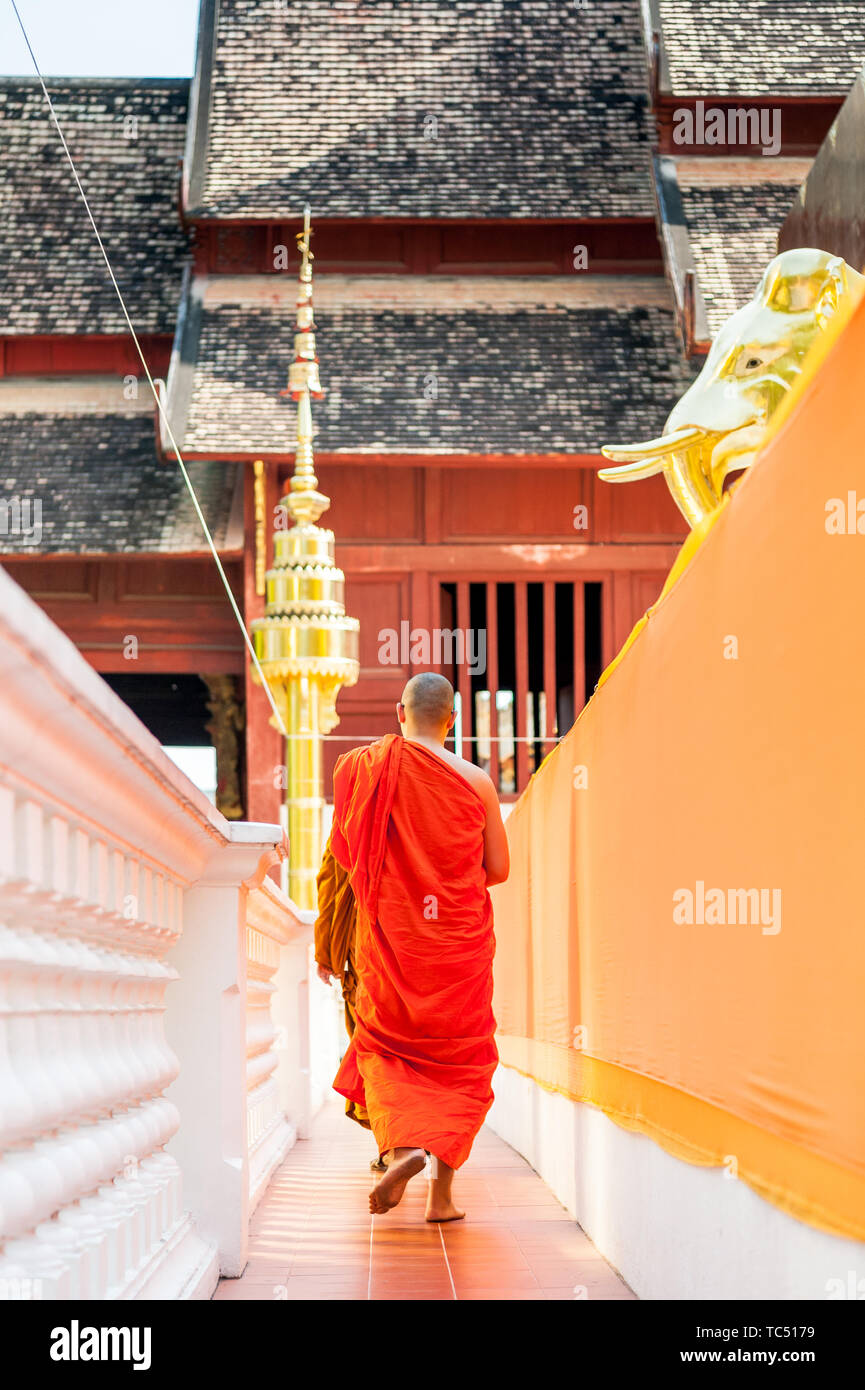 Wat Phra Singh Woramahavikarn Buddhist Temple Chiang Mai Thailand. Stock Photo