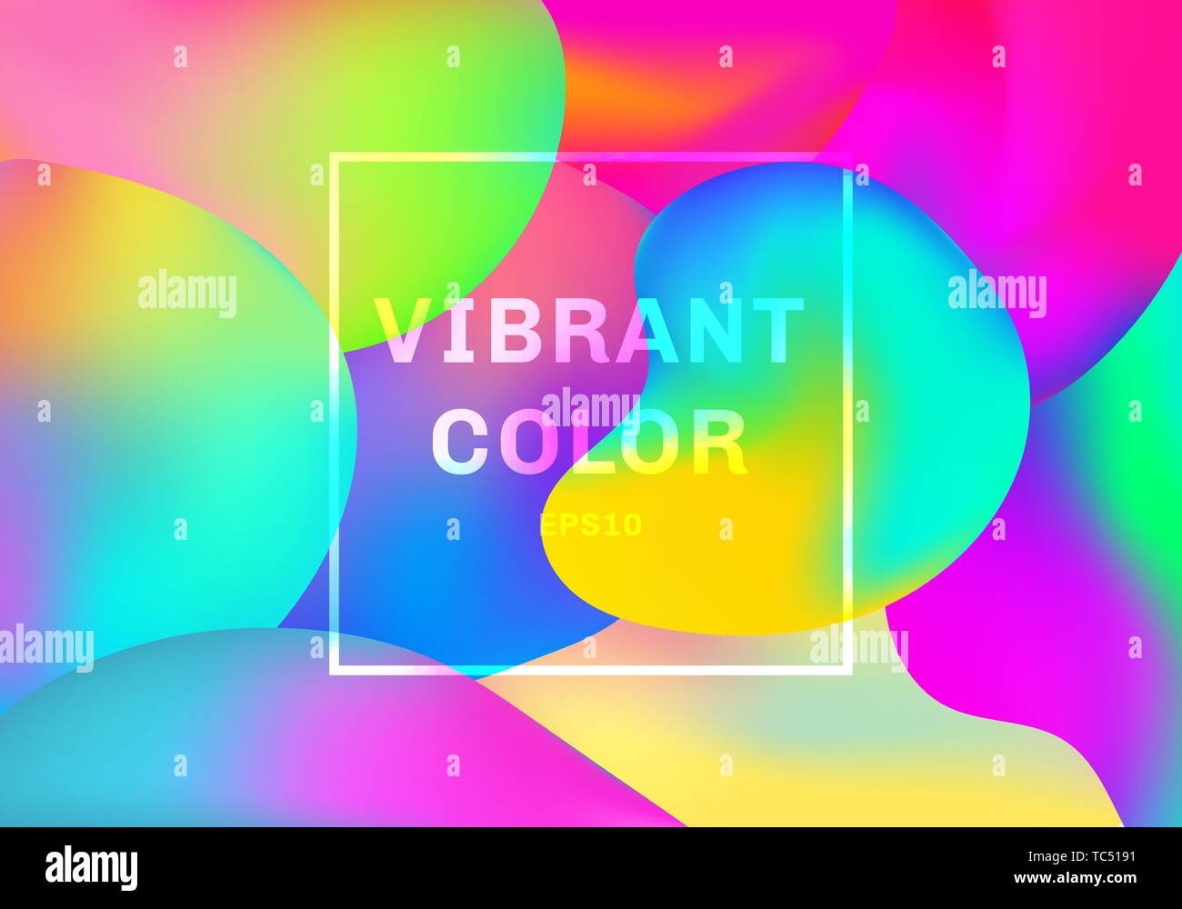 3D liquid or fluid shapes gradient elements vibrant color background. Vector illustration Stock Vector