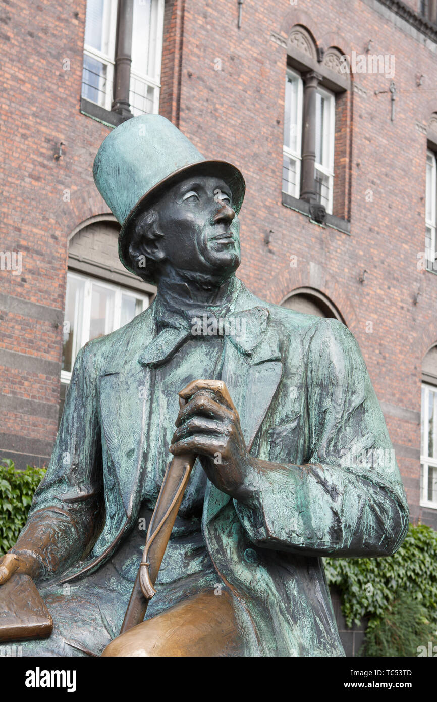 The famous Hans Christian Andersen Statue in Copenhagen Denmark Stock