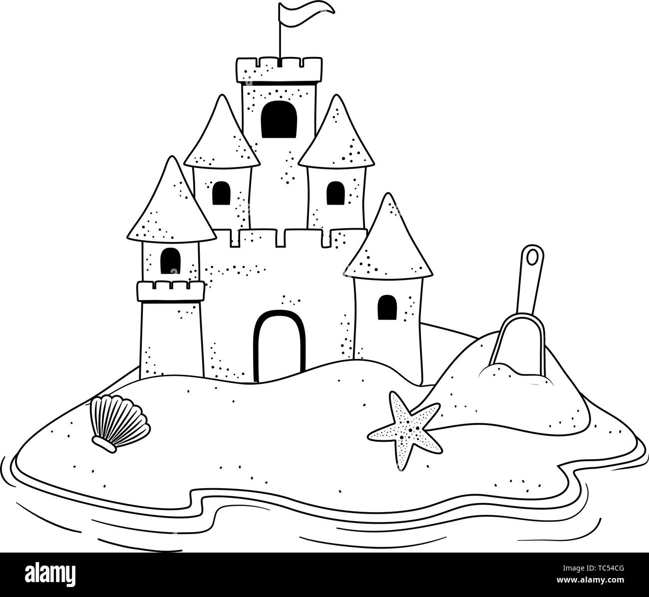 Dig sand castle Stock Vector Images - Alamy