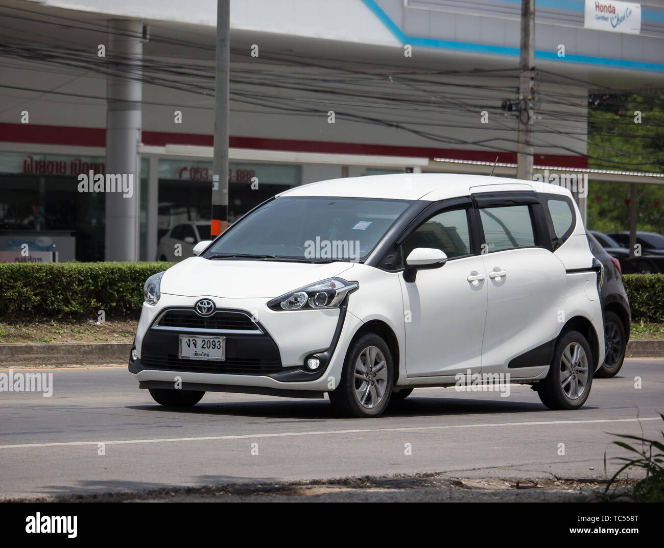 Chiangmai Thailand May 23 2019 - Chiangmai Thailand May 23 2019 New Product Of Toyota Automobile Toyota Sienta Mini Mpv Van On Road No1001 8 Km From Chiangmai City TC558T 
