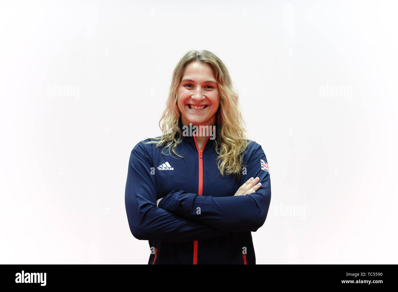 Georgina Nelthorpe during the kitting out session for the 2019 Minsk European Games at the Birmingham NEC. Stock Photo