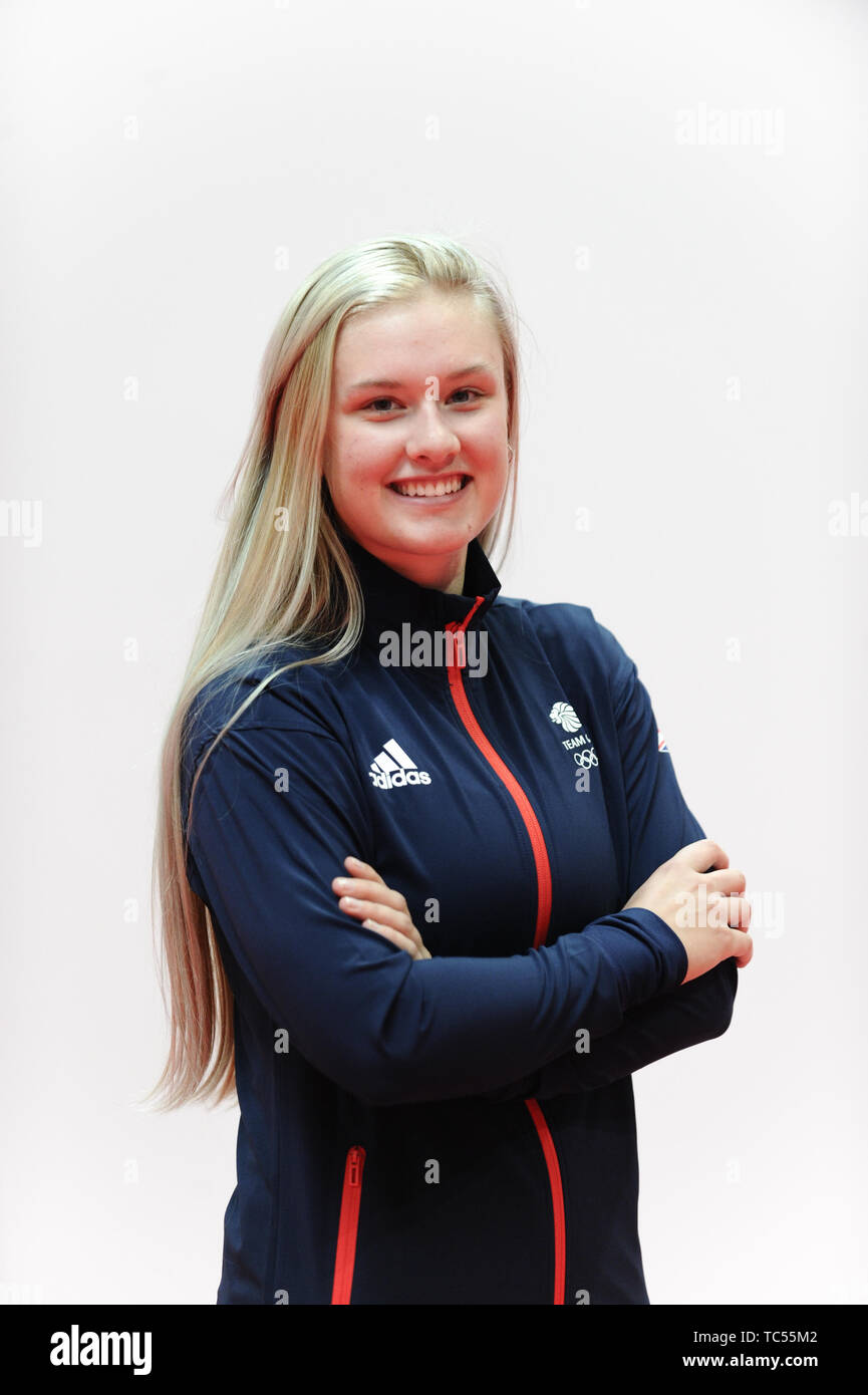 Jenny Holl during the kitting out session for the 2019 Minsk European Games at the Birmingham NEC. Stock Photo