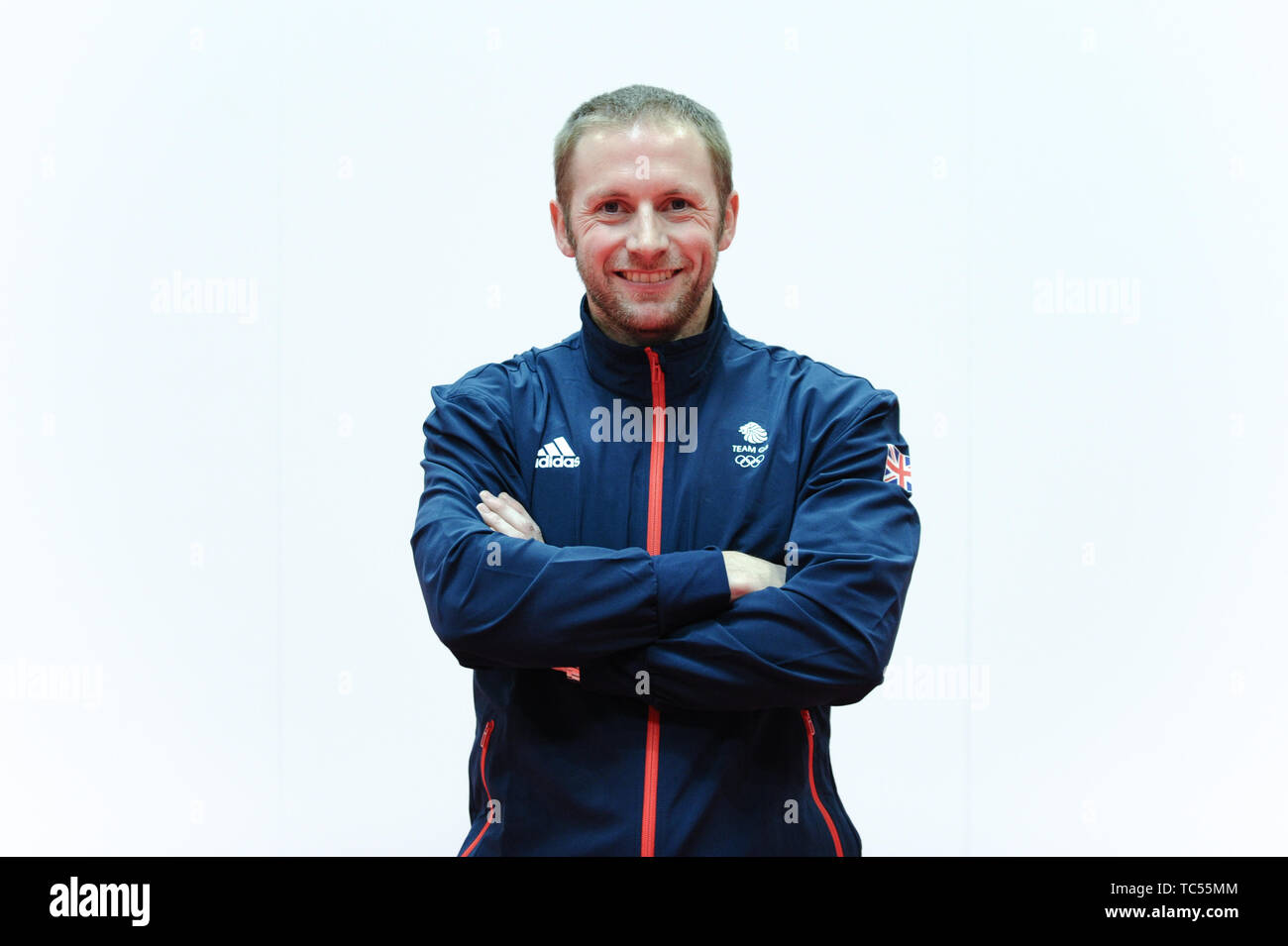 Jason Kenny during the kitting out session for the 2019 Minsk European Games at the Birmingham NEC. Stock Photo