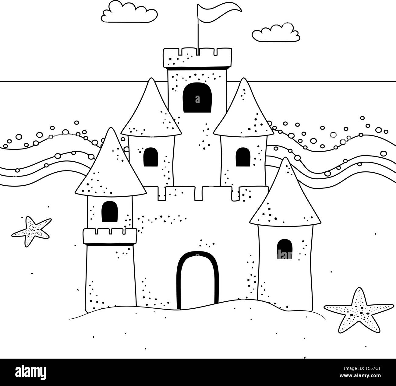 Dig sand castle Stock Vector Images - Alamy