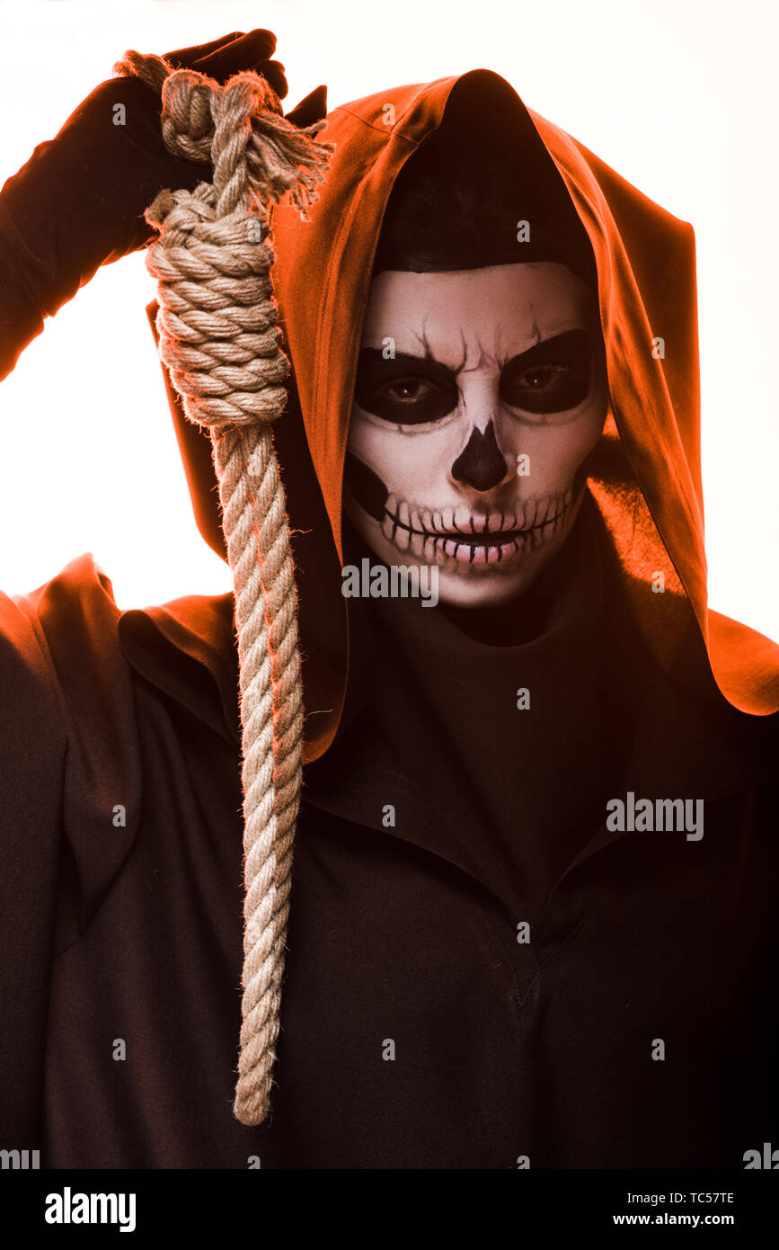 Woman hanging noose hi-res stock photography and images - Alamy