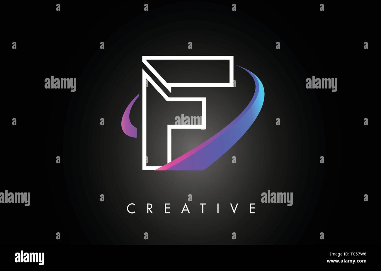 F Trendy Modern Letter Logo Design Monogram and Creative Swoosh on ...