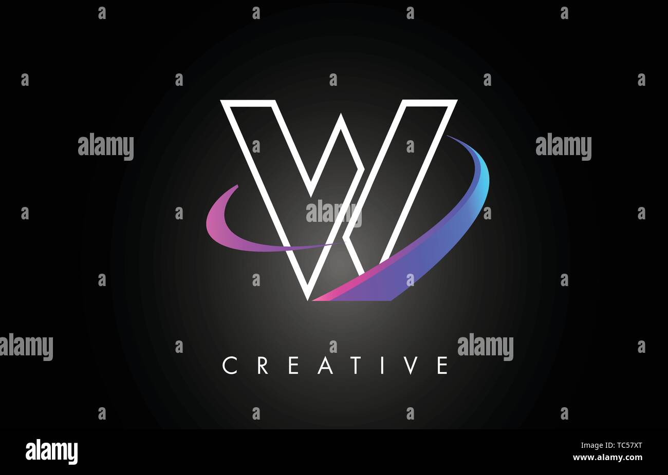 W Trendy Modern Letter Logo Design Monogram and Creative Swoosh on ...