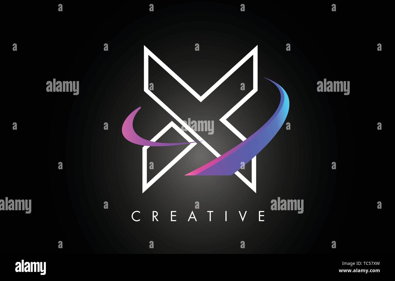 X Trendy Modern Letter Logo Design Monogram and Creative Swoosh on ...