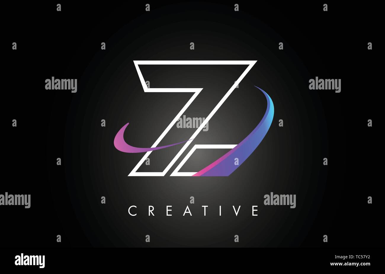 Z Trendy Modern Letter Logo Design Monogram and Creative Swoosh on ...