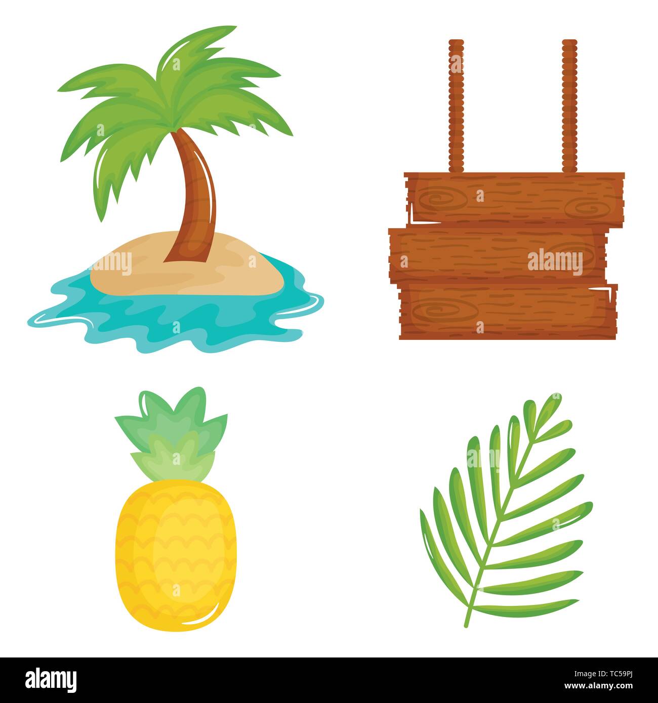 summer holiday poster set icons vector illustration design Stock Vector ...