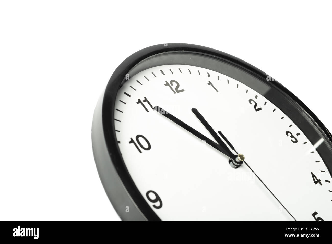 Simple classic black and white round wall clock Stock Photo Alamy