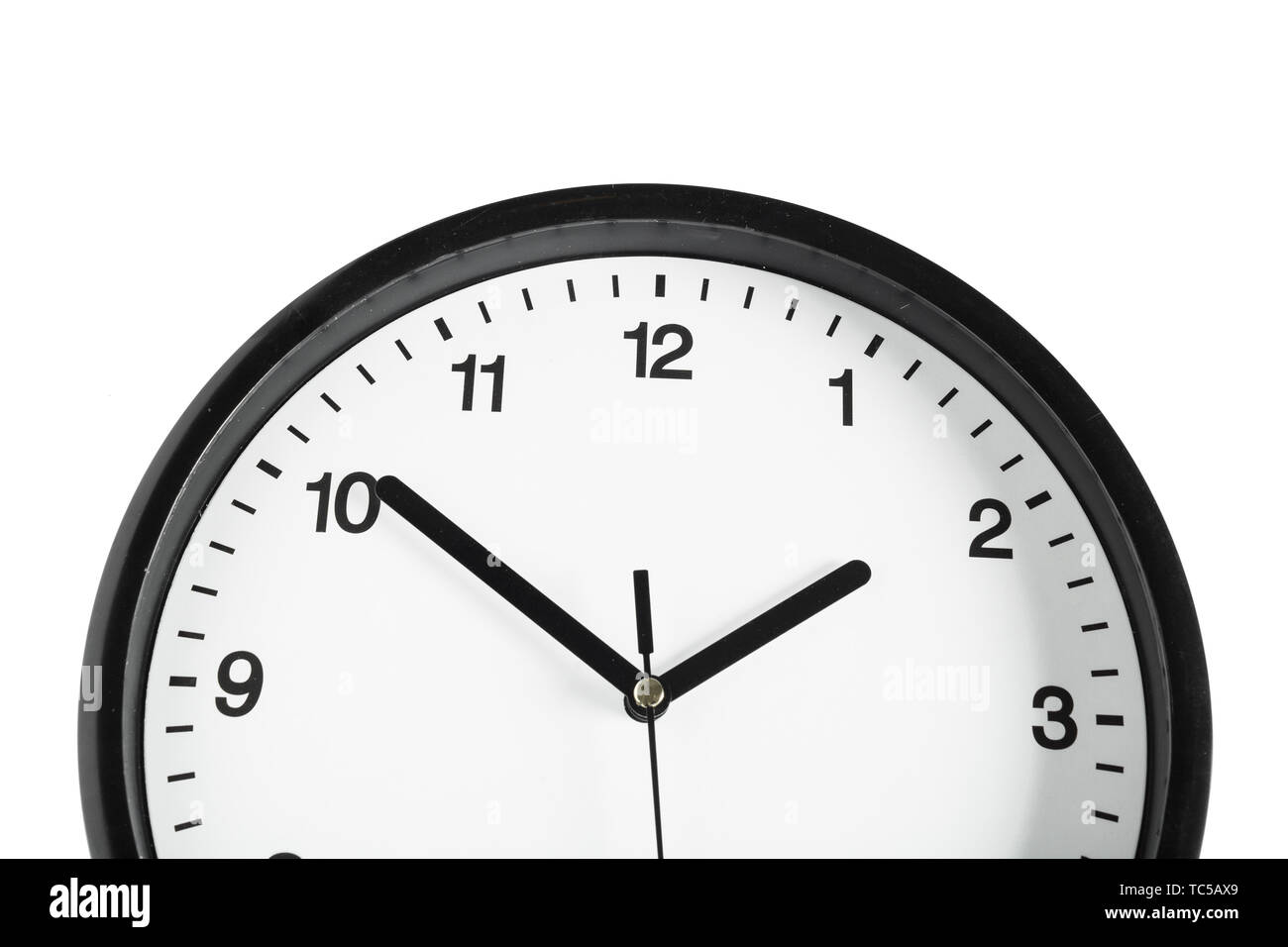 Simple classic black and white round wall clock Stock Photo Alamy