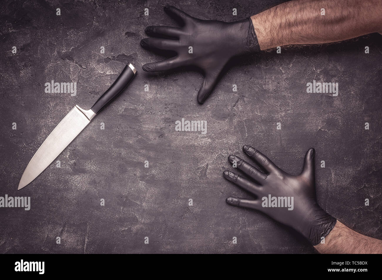 Crime Scene Knife Gloves On Pile Stock Photo 567132841