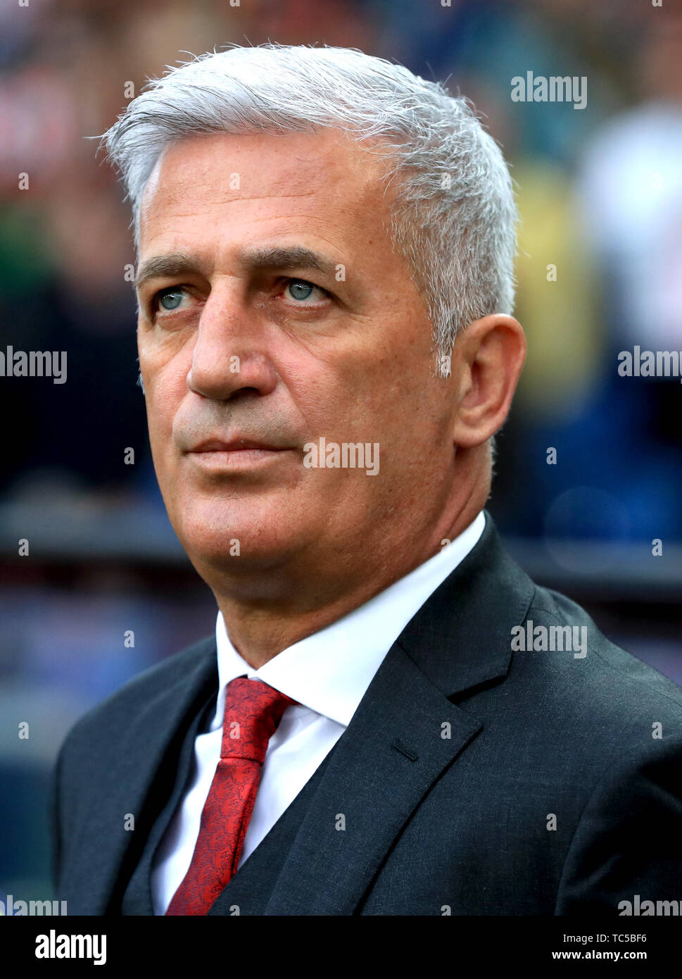 Switzerland Manager Vladimir Petkovic during the Nations League Semi Final at Estadio do Bessa, Porto. Stock Photo
