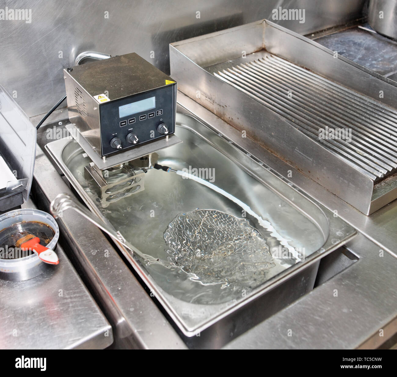 Low temperature boiling machine - new technology cuisine Stock Photo