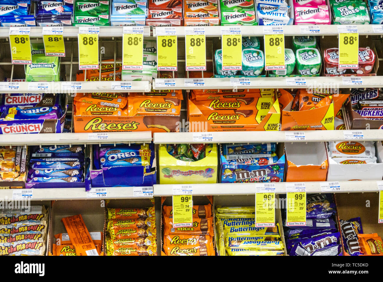 Miami Beach Florida CVS Pharmacy drugstore inside display sale candy