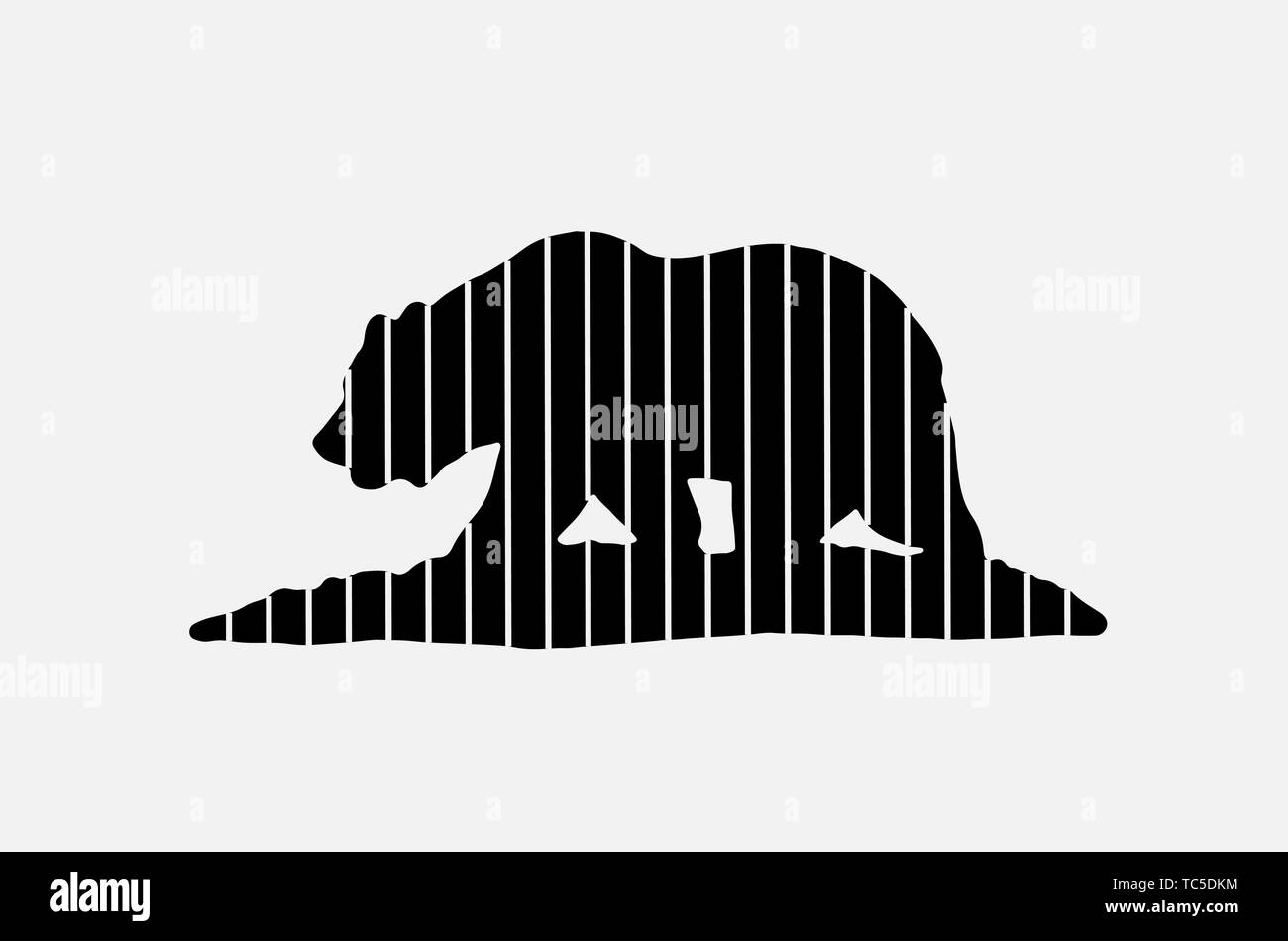 Wild bear vector line icon. Vector illustration eps 10 Stock Vector