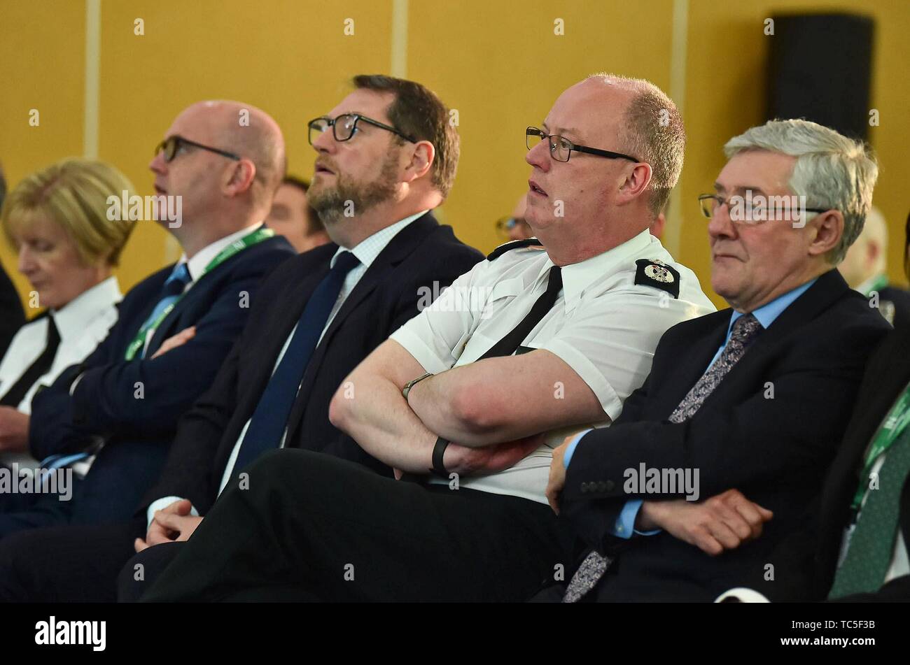 Delegates attending a Police Federation for Northern Ireland (PFNI) annual conference in Co Down, to urge politicians in Northern Ireland to settle their differences. Stock Photo