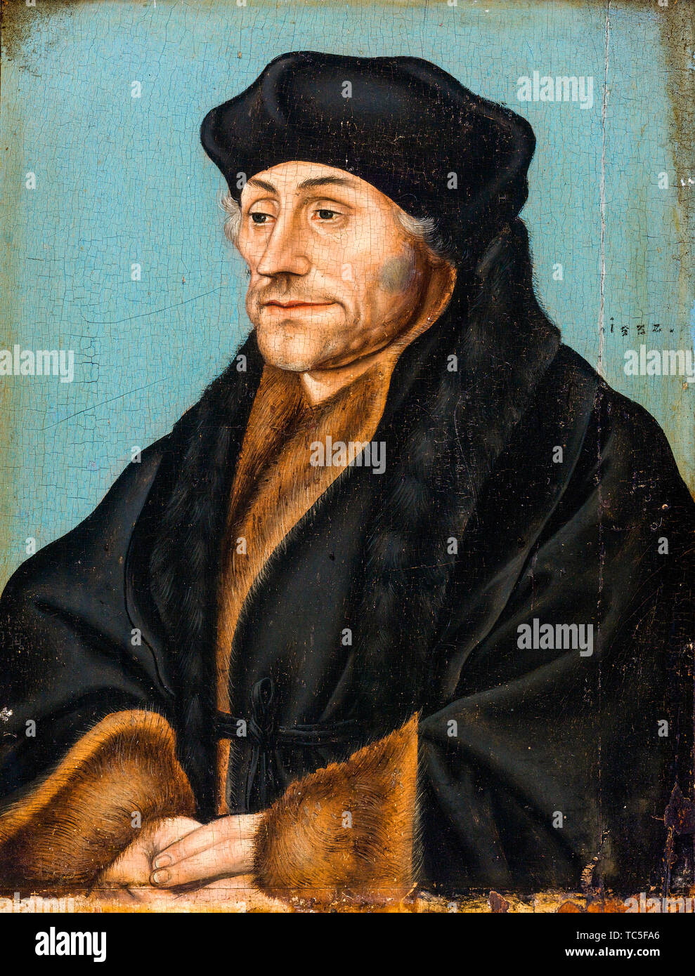 Lucas Cranach the Elder, Erasmus of Rotterdam, 1466-1536, portrait painting, circa 1530 Stock Photo