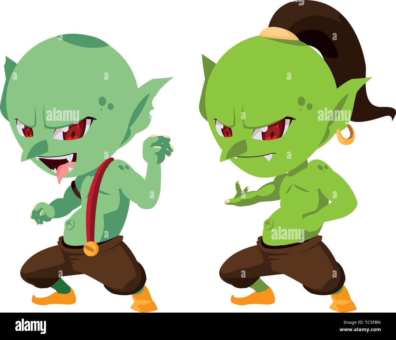 ugly trolls magic characters vector illustration design Stock Vector