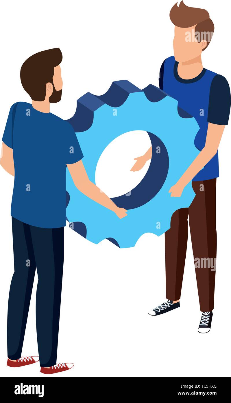 young men lifting gear machine settings Stock Vector Image & Art Alamy