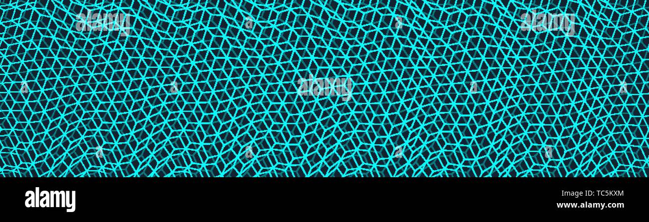 Lattice structure. Science or technology background. Graphic design. 3d grid surface. Abstract vector illustration. Stock Vector