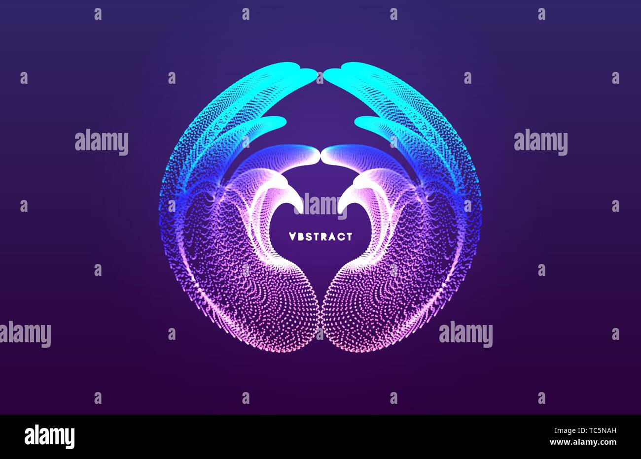 3D connection structure. Futuristic technology style. Abstract design. Vector illustration for science, chemistry or education. Stock Vector