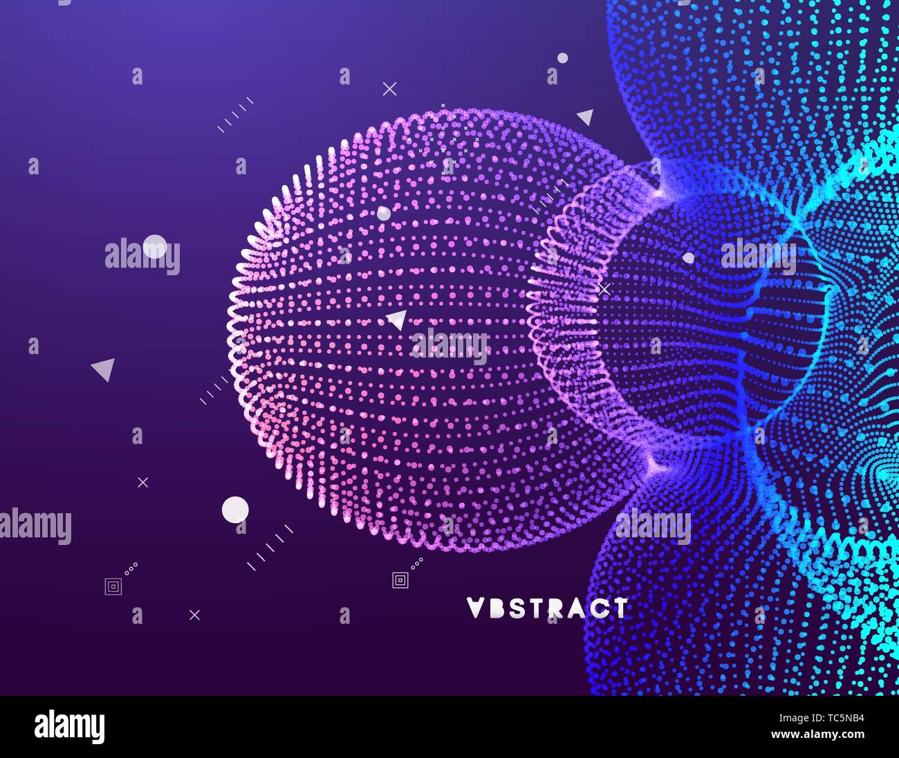 3D abstract molecular structure. Technology style for science, education, big data, visualization and artificial intelligence. Vector illustration. Stock Vector