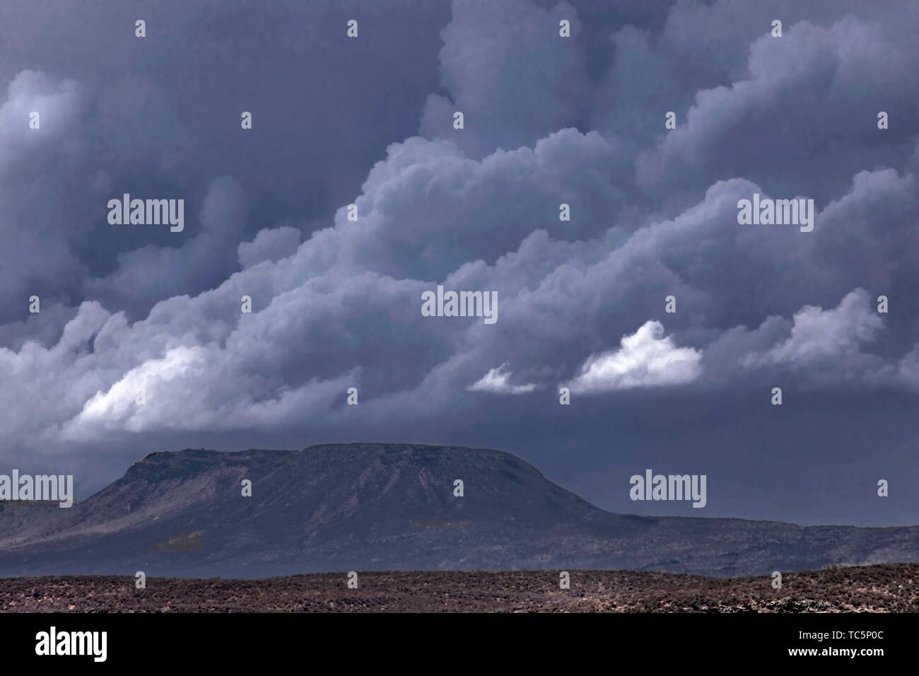 Monsoonal moisture appears near Zion National Park, Utah. Stock Photo