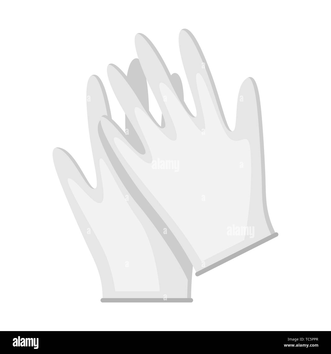 Medical gloves icon in flat style. Stock Vector
