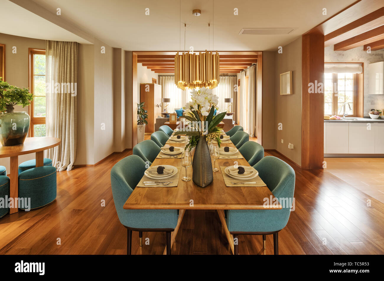 Interior of modern dining rooms Stock Photo