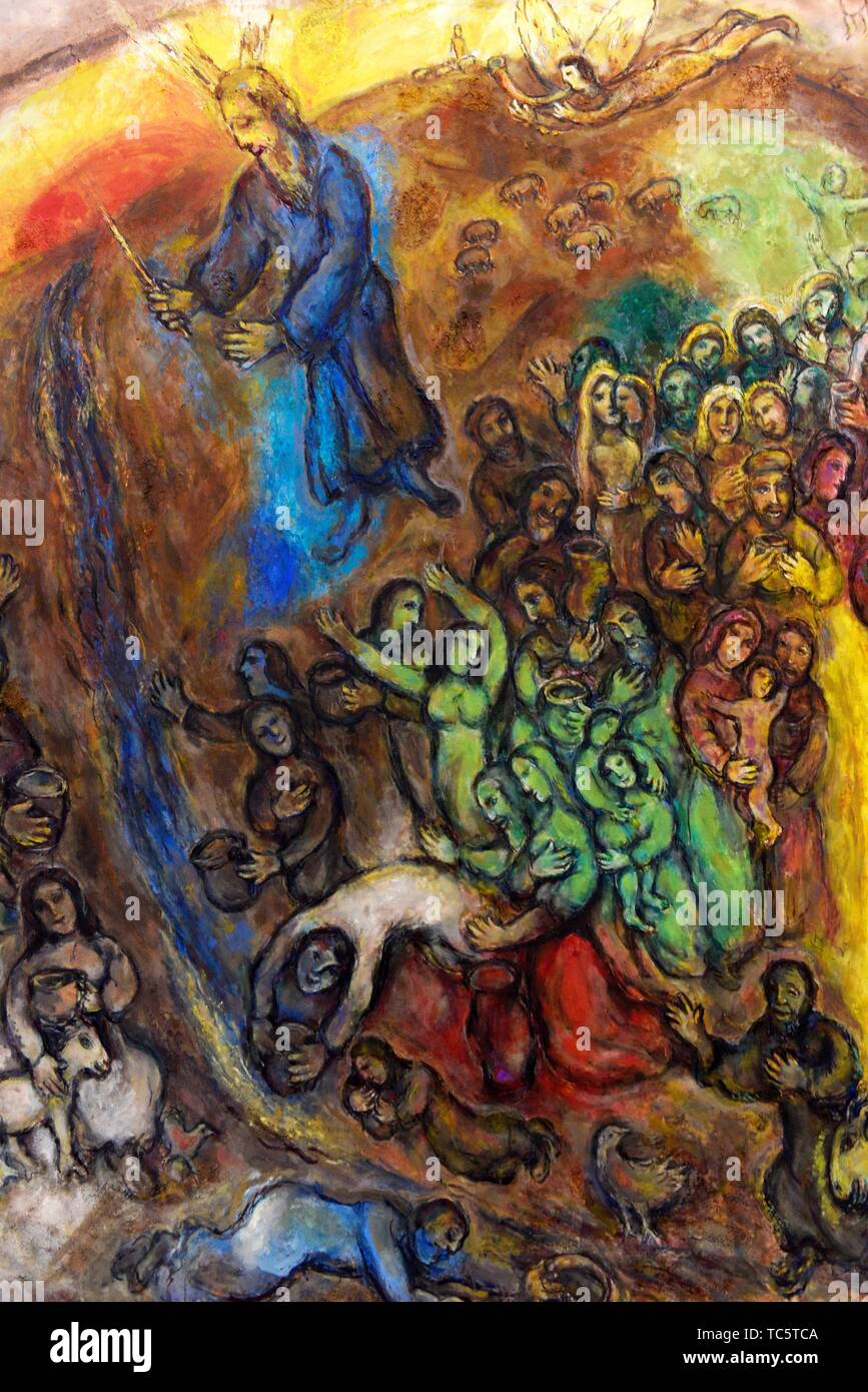 Moses striking the rock,1960-1966,oil on canvas,a painting by Marc ...