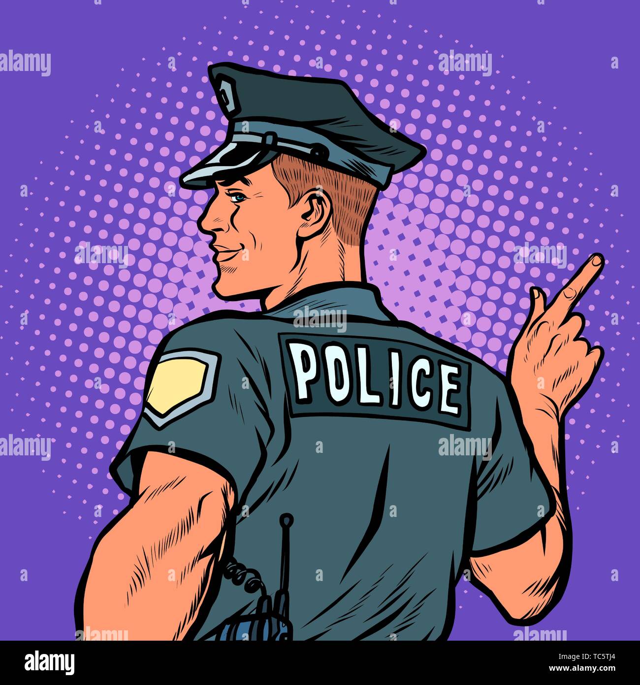 police officer cop points directions. Pop art retro vector illustration  kitsch vintage Stock Vector Image & Art - Alamy