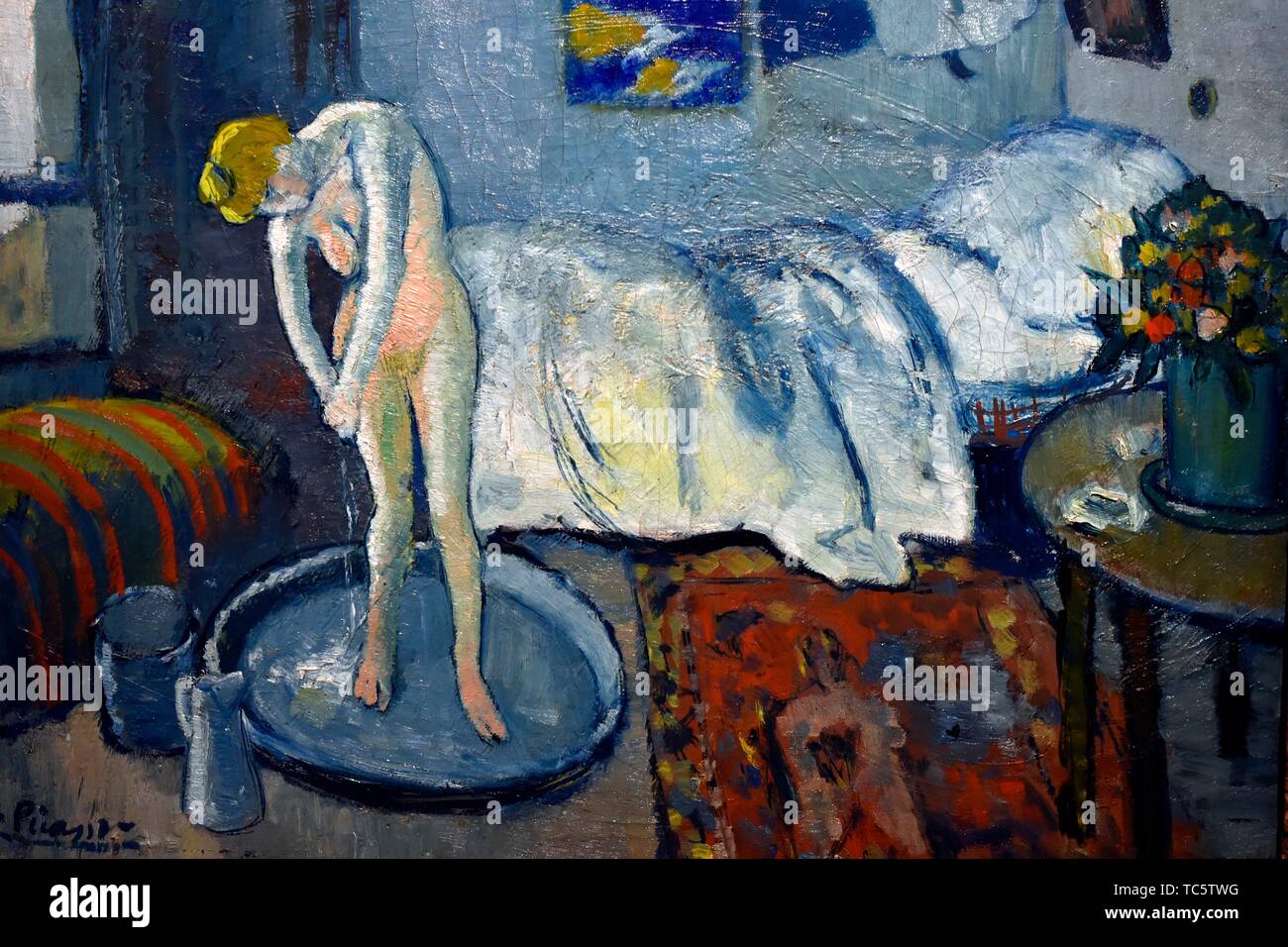 The Blue Room, 1901, oil on canvas, a painting by Pablo Picasso, the Philipps Collection of Washington, USA. Stock Photo