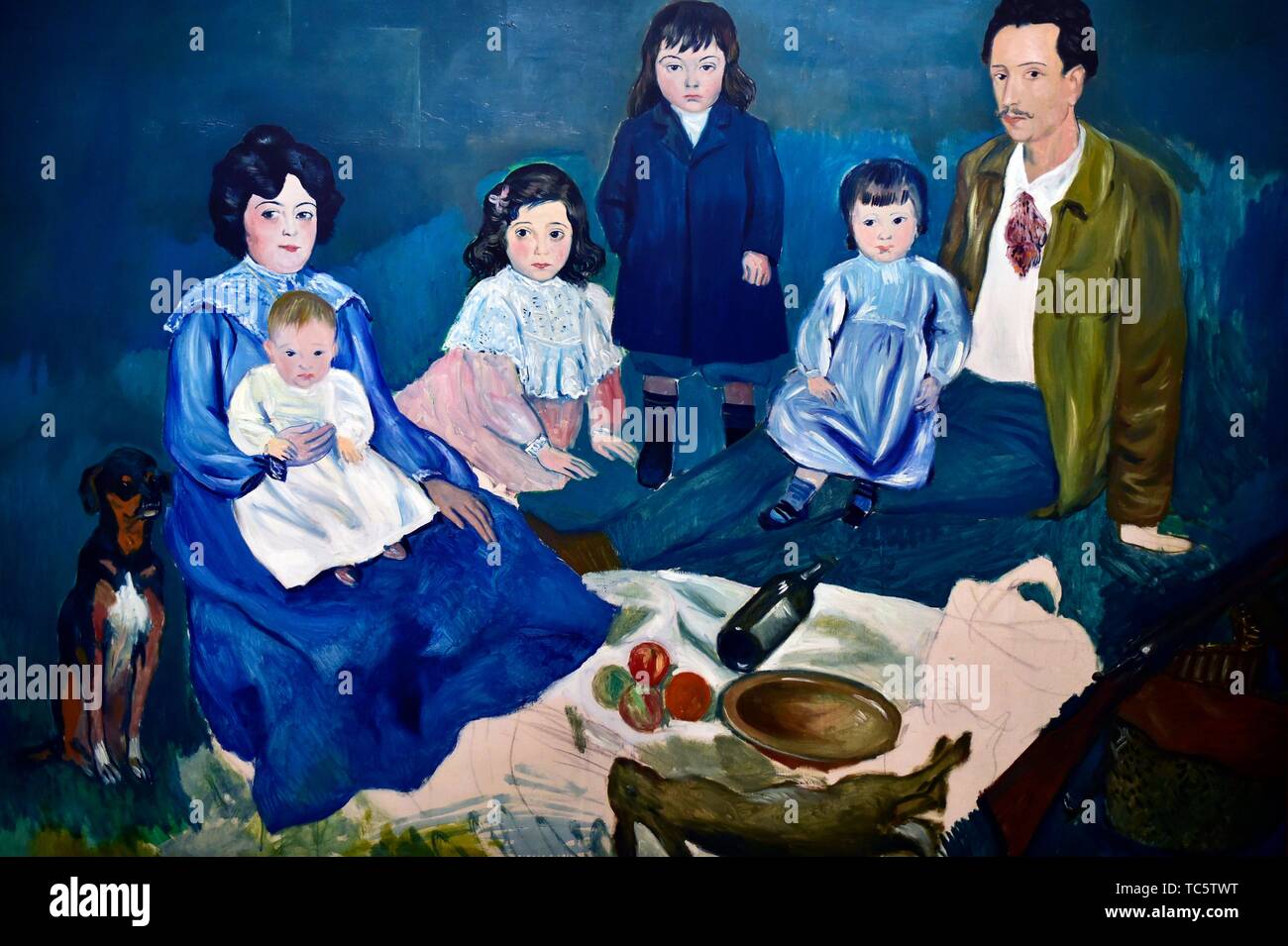 The Soler Family, a painting by Pablo Picasso, Fine Art Museum of Liege. Stock Photo