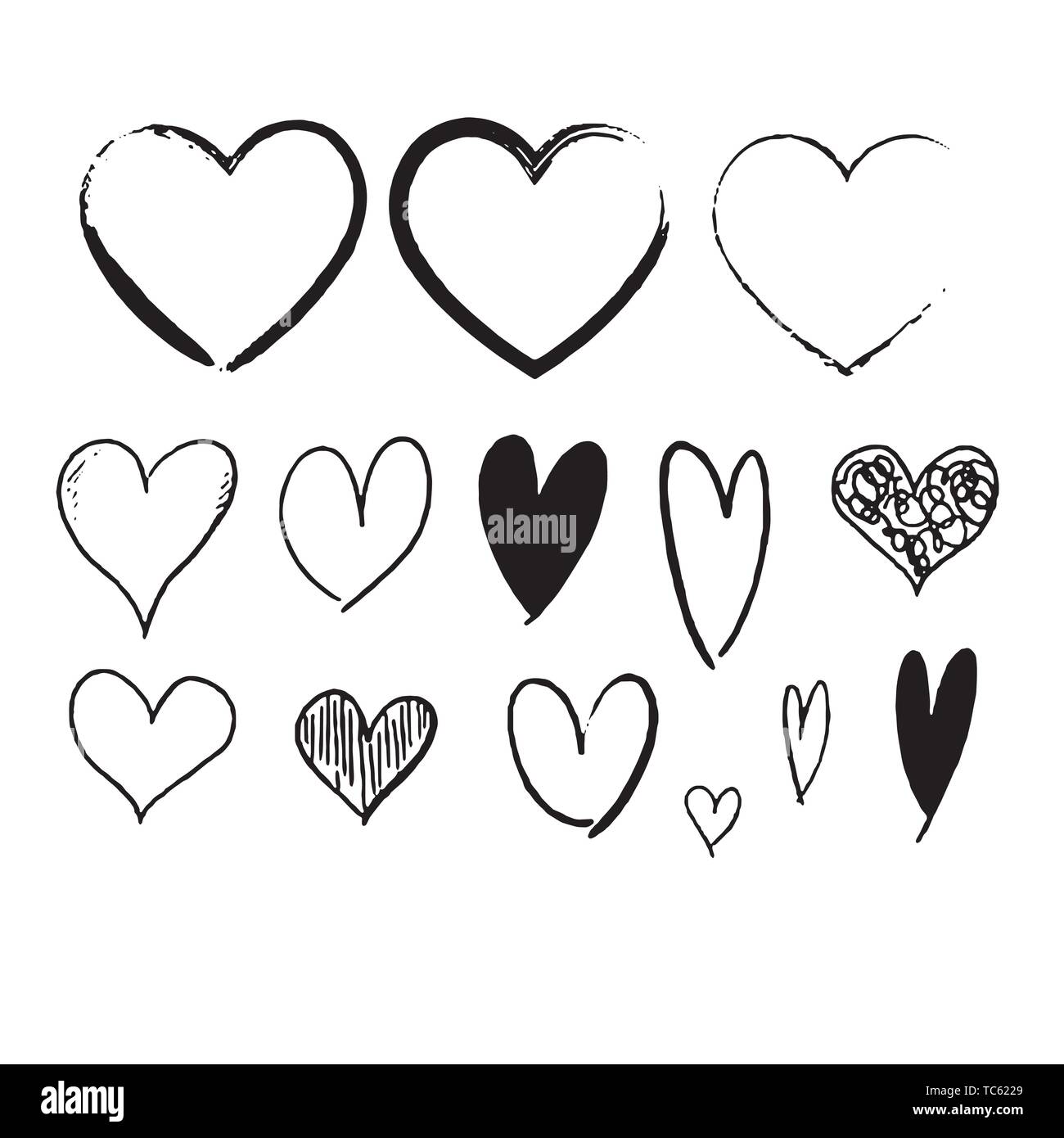 Red heart Icon isolated on white background. Set of love symbol for web ...