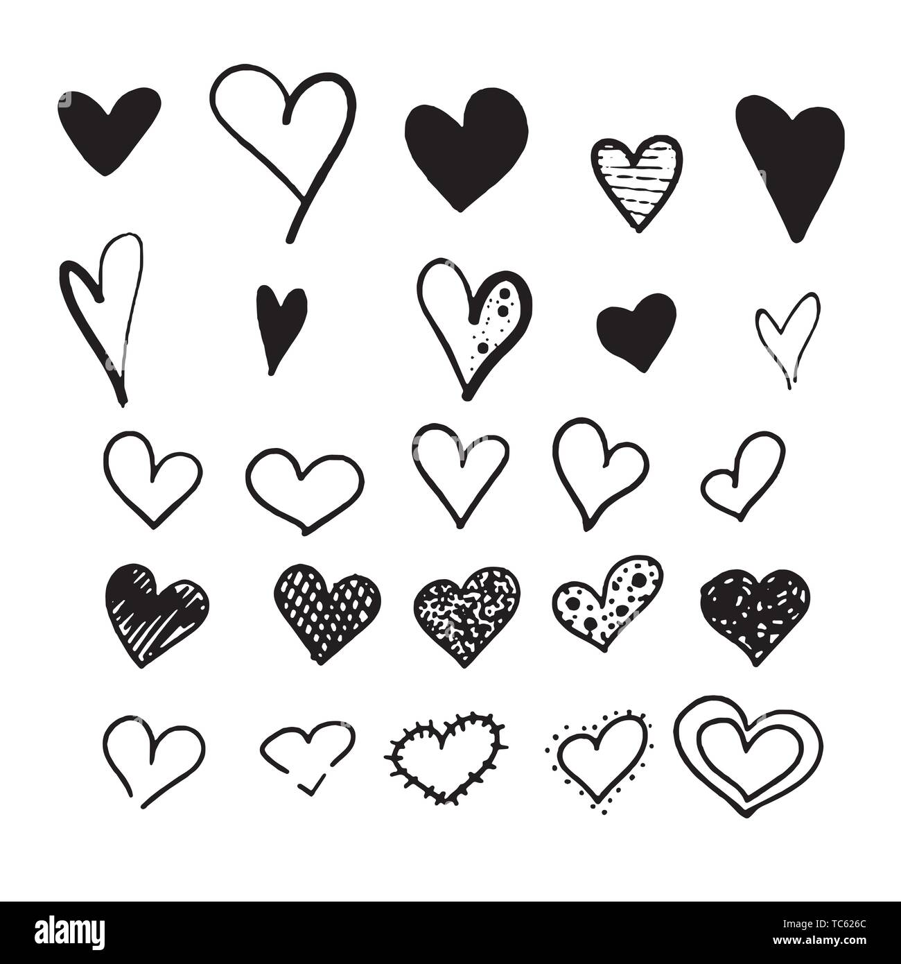 Red heart Icon isolated on white background. Set of love symbol for web site logo, mobile app UI