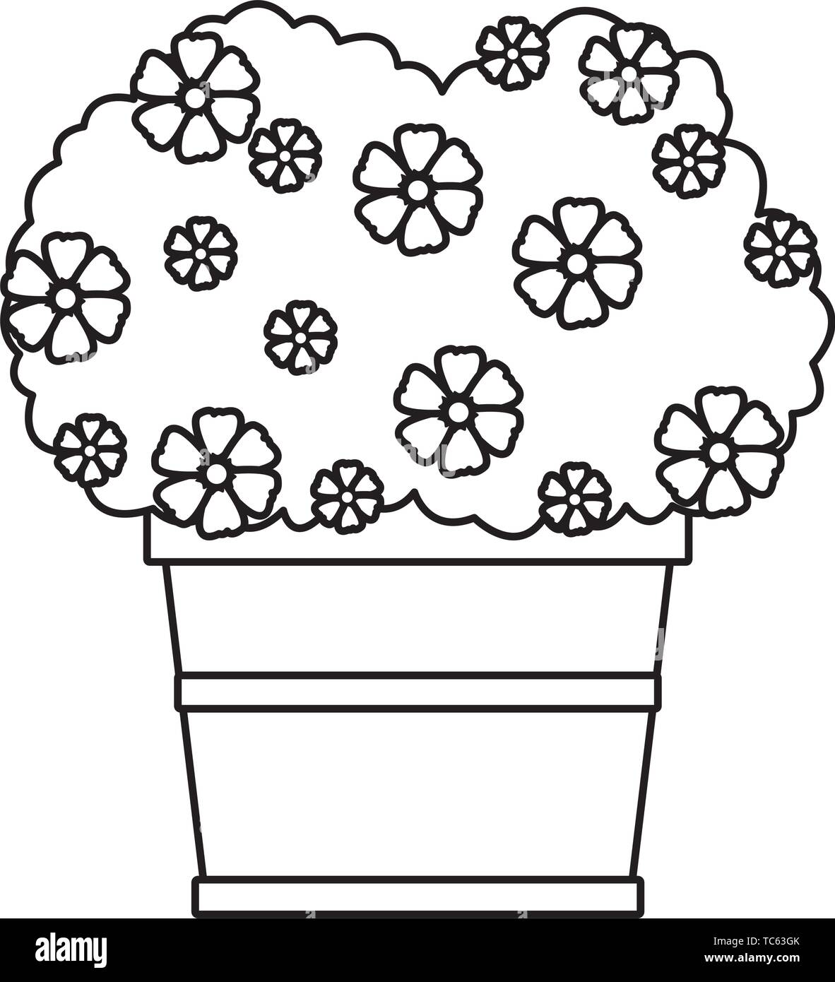 plant on a pot icon Stock Vector