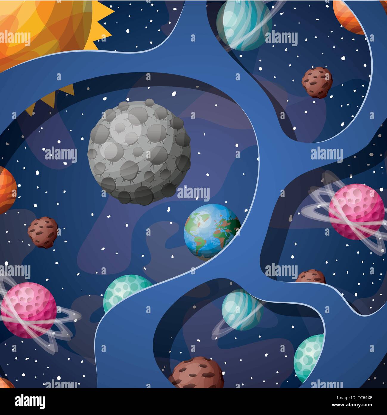 Solar system planets and sun design vector illustration Stock Vector ...