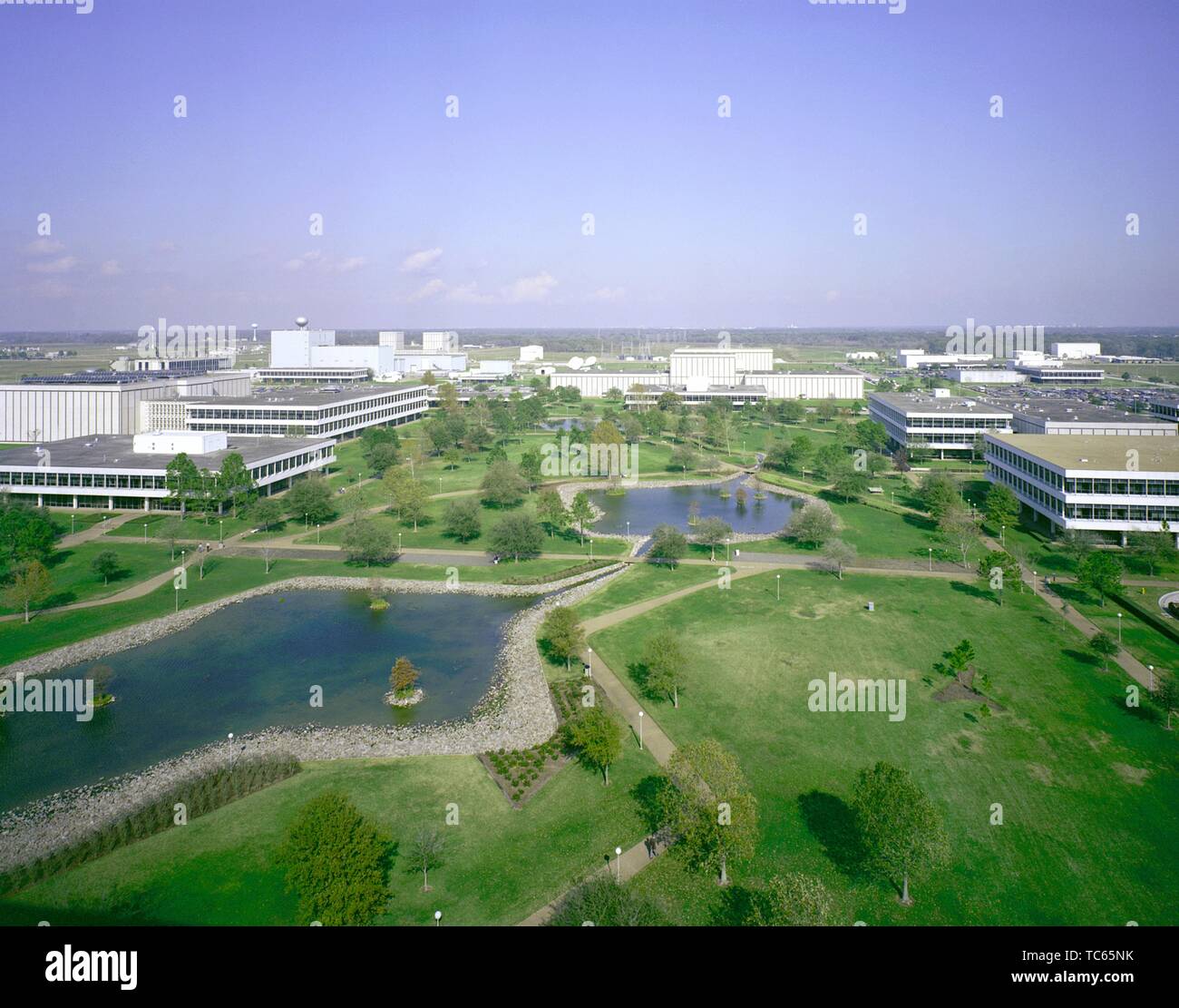 Aerial view of the Lyndon B Johnson Space Center at Houston, Texas, 1982. Image courtesy National Aeronautics and Space Administration (NASA). () Stock Photo