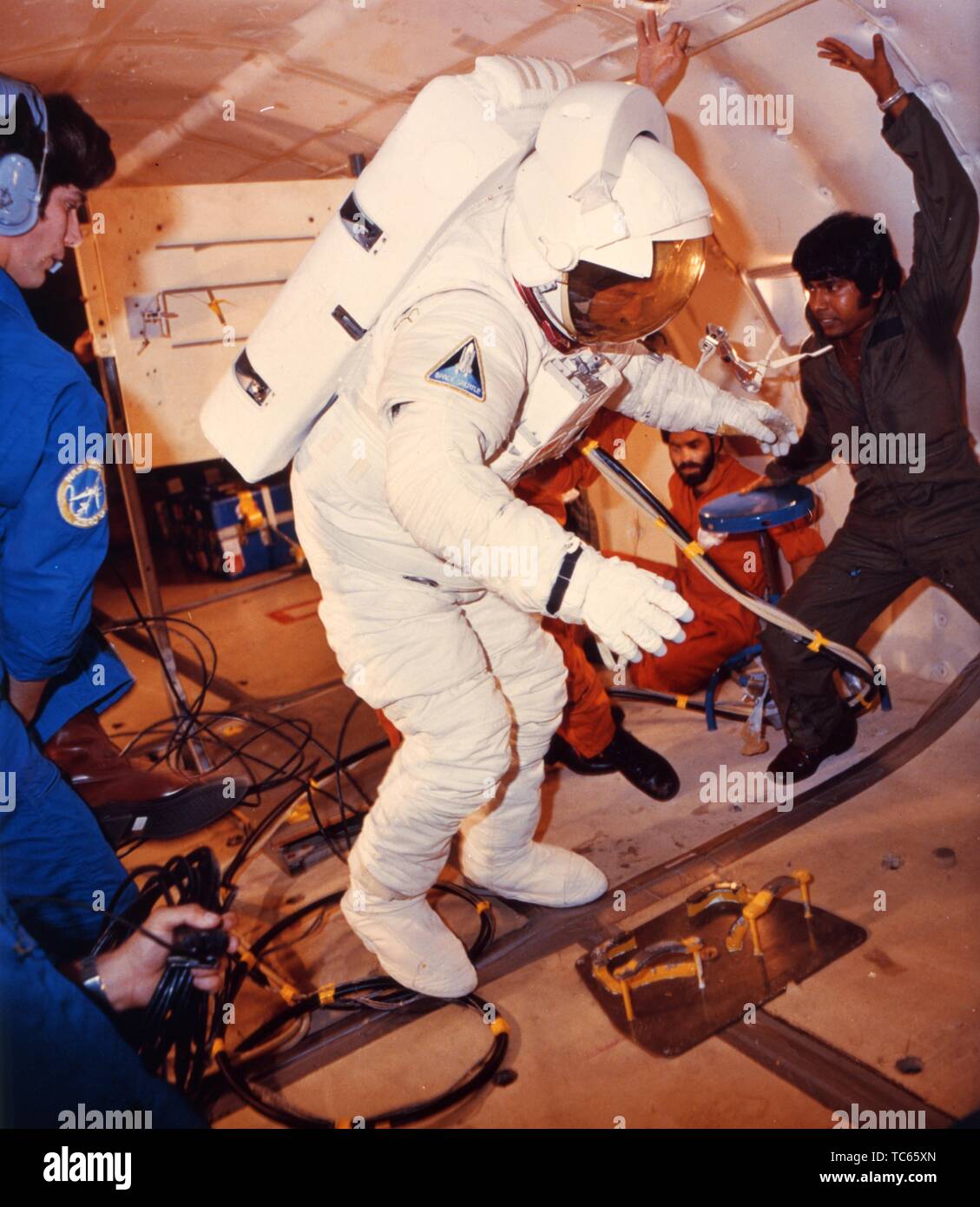 Sts 3 Astronaut C Gordon Fullerton Suited For Training Exercises Aboard Nasas Kc 135 Zero 