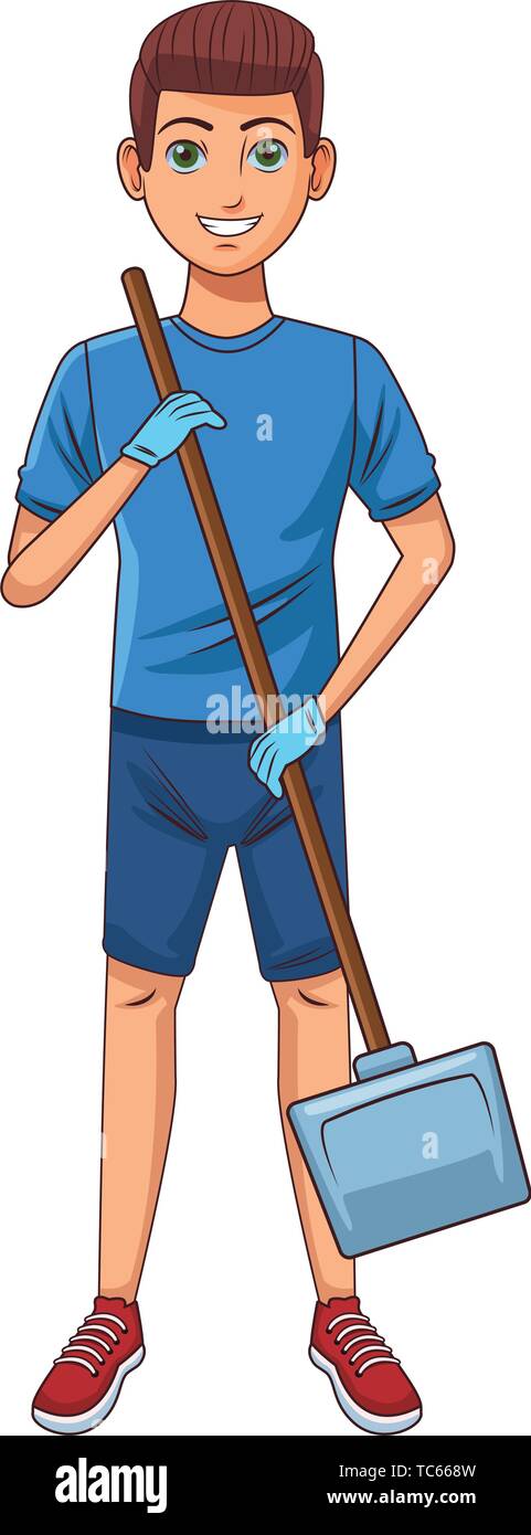 cleaning service person avatar cartoon character Stock Vector Image  Art   Alamy