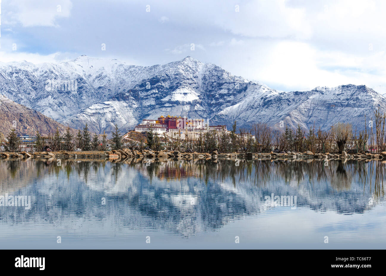 Panoramic view of Potala Palace, Lhasa City, Tibet Autonomous Region ...
