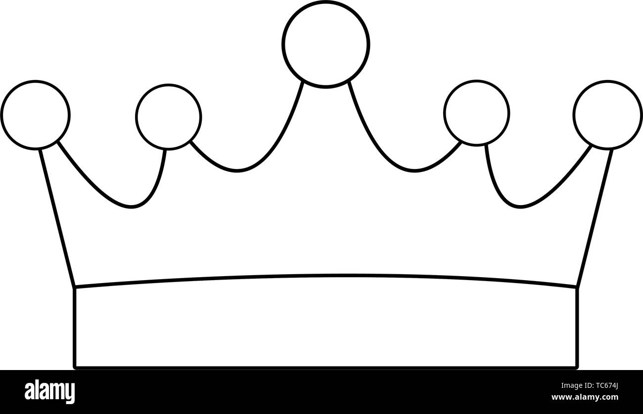 golden crown icon cartoon isolated black and white Stock Vector Image ...