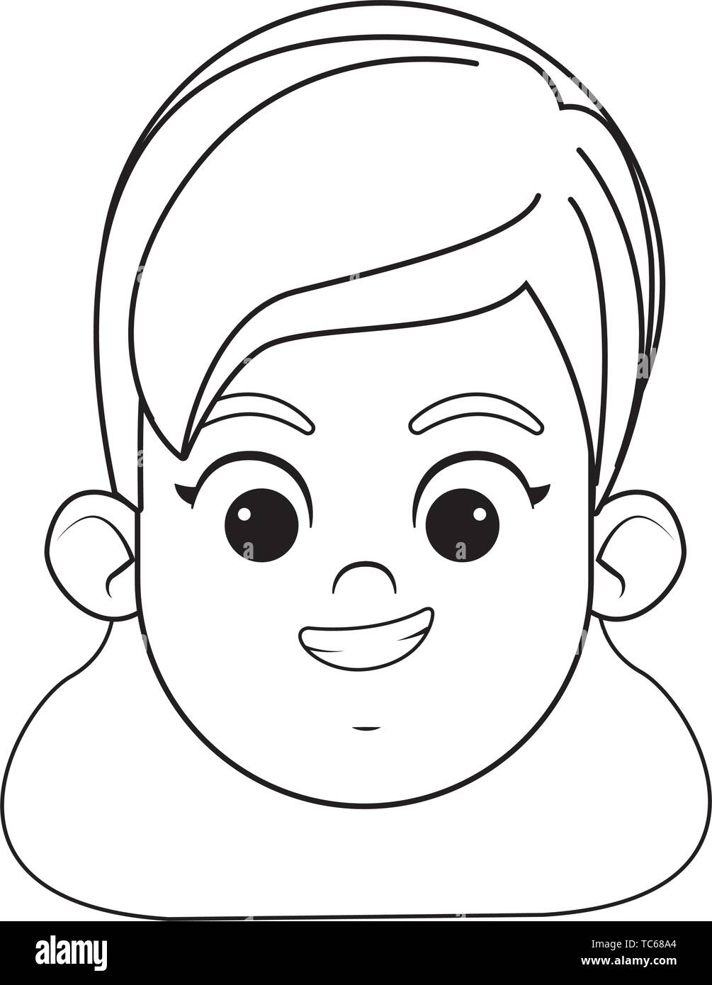 girl face avatar profile picture black and white Stock Vector Image ...